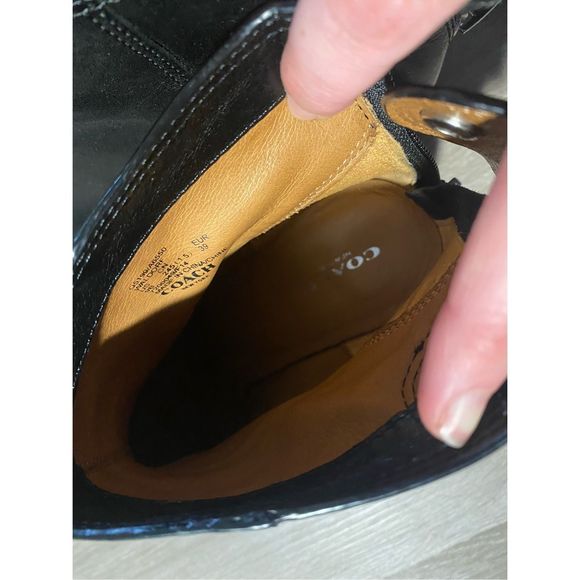 Coach Waldorf Bootie Black Polished Calf Leather Boots, Size 8.5, MSRP $318 - Picture 10 of 14